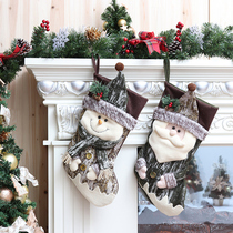 Christmas Decorations Snowman Seniors Christmas Wood Color Socks Hotel Mall Pendant Christmas Eve Gift gift bag