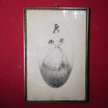 (Antique Home) 1920 KABY carved copper engraving original frame 20 * 30cm shot price change is not refundable