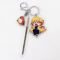 New ghost-cut edge with knife key button Acrylic Charcoal Cure the Bean Mover Cartoon Perimeter Pendant Pendant