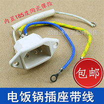 Rice cooker Rice cooker product word power outlet with fuse three holes with wire power plug Copper foot screw