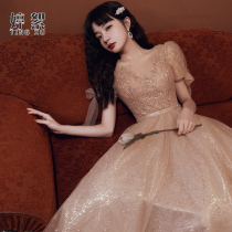 Evening dress 2021 New toast service banquet temperament dress dress women can wear annual meeting host high-end atmosphere