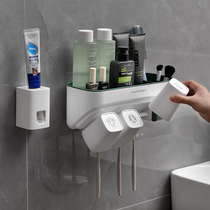  Toothbrush holder set Wall-mounted dental appliances Dental cylinder Bathroom wall punch-free toothpaste mouthwash brushing cup rack