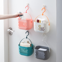 Hanging storage basket bathroom hanging basket toilet plastic small bath basket wash storage basket wall sundries basket