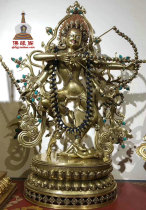 Nepals high-grade gold inlaid turquoise artwork made Ming Buddhas mother statue Sakyamuni craft height 80cm