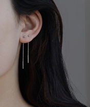S925 Pure Silver Round Pearl Earline Female Sleep free of ear off ear spikes Fashion Temperament slim flow Su Long Balls Earbuds