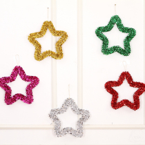 Christmas decorations five-pointed star shopping mall decoration hanging iron five-pointed star festival celebration dress up scene