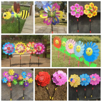 Childrens toy windmill hand stall DIY colorful plastic outdoor rotating decoration large small windmill small gift