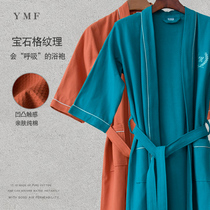 Bathrobes Men And Women Spring Summer Pure Cotton Hotel Sleeping Robes Water Absorbent Male All-cotton Couple Thin and long Womens Wafg Baths