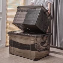 Thickened transparent storage box King-size plastic clearance storage box with lid clothes box Household finishing box
