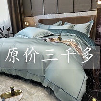 160 upscale four pieces of all-cotton pure cotton linen sheet Quilt Cover Light Extravaganza Superior bed Bedding All Season Universal 4