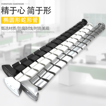 Office desk Oval serpentine tube Computer desk threading cable tube Bottom of the table wire storage tube Conference table cable slot