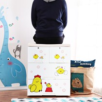 High-end 5-layer storage cabinet drawer plastic baby childrens wardrobe baby cartoon locker five-bucket finishing cabinet