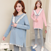 Pregnant womens spring clothing fashion models 2022 new surrogates for spring-style Chauded t-shirt blouses Two suits for the undershirt
