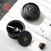 Ceramic ashtray Home individuality Living room Trend Anti-flying dust wind with cover light extravagant office Atmosphere Large size Brief