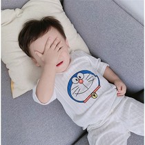 Baby air-conditioned suit 2020 new boys and girls summer dress children handsome tide clothes children home clothes pajamas