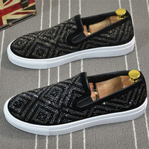 European Station Spring Water Drill Tide Shoes Men Fast Hand Red People Same Style Lefu Shoes Mens Shoes One Foot foot bean Bean Plate Shoes