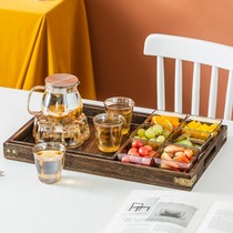 Light luxury glass fruit flower teapot boiled afternoon tea tea set candle heating Nordic style snack plate