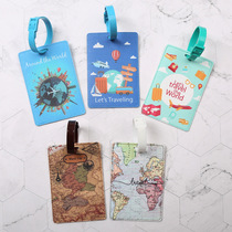  Personality trend aircraft luggage listing abroad suitcase tag check-in label brand name PU business trip boarding pendant