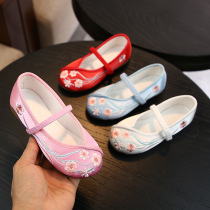 New childrens embroidered shoes girls Hanfu shoes dance shoes baby retro shoes soft bottom handmade cloth shoes princess shoes