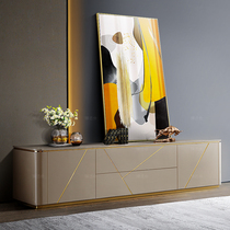 Light Luxurious Villa TV Cabinet Tea Table Minimalist Modern Living Room Solid Wood Furniture Leaning Against Wall Short cabinet Serie lockers