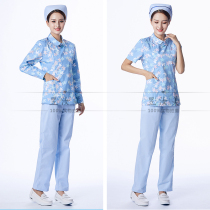 Nurse suit split suit summer short sleeve winter dress long sleeve dental doctor flower care monthly wife work clothes