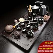 Automatic tea set set Home office meeting guest set tea tray solid wood one-piece large tea table drainage modern and simple