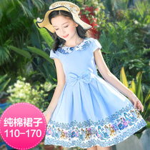  4 Childrens summer Girls Dress 5 Short-sleeved 6 middle and large children 7 Summer 8 Little girl 9 Cotton princess skirt 13 years old