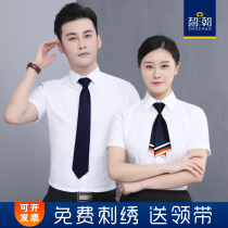 Zhichao custom professional shirt mens and womens suits short-sleeved summer employee overalls sales tooling embroidered logo