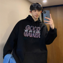 Hooded sweater male spring and autumn ruffian handsome fried street clothes Korean version of the trend wild loose bf lazy top couple jacket