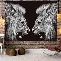 Nordic lion background cloth ins hanging cloth decorative fabric hanging painting Girl Net red bedside tapestry dormitory wall cloth