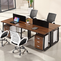Office furniture office Small single computer desk staff desk Four 4 people desk and chair combination of staff desk