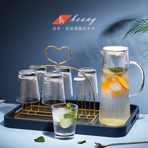 Creative light luxury cold kettle set home high temperature resistant glass cold bubble cold kettle living room juice lemon kettle