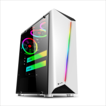 Play Jia rainbow tempered glass RGB computer case game desktop computer case DIY full side through case net cafe