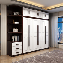 Solid wood wardrobe log all solid wood home bedroom large wardrobe modern simple Mediterranean small house lockers