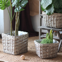 Natural Willow flower basket planting flower pot flower pot floor basket storage basket garden gardening decoration groceries retro