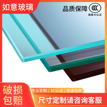 Customized tempered glass custom rectangular coffee table round shaped table countertop desk computer desk glass