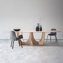 Nordic solid wood desk Simple modern conference table Negotiation table Long table workbench Creative personality log dining table