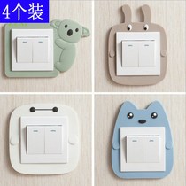 Little angel switch sticker cartoon luminous switch patch switch protective cover silicone socket Post creative simple home open