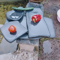 Tengchong volcanic stone barbecue outdoor household steak barbecue stone plate natural barbecue slate field stone plate custom