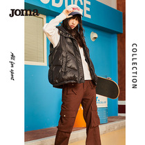 Joma2022 new hooded down vest stand collar womens windproof 90 white duck down warm sports jacket top