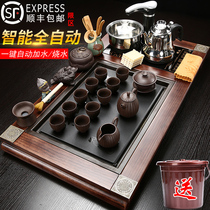 Zhongdi automatic home kung fu tea set set set of solid wood large tea plate induction cooker integrated Ujinshi tea table