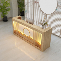 Hotel new Chinese cashier Antique ear picking shop front desk desk reception Taichung Medical Hall counter Solid wood bar back cabinet