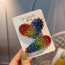South Korea High-end Children Hair Accessories Color Crystal String Beads Hairpin Girl Fashion Loving Water Drop Bb Clip Liu Haibian Clips
