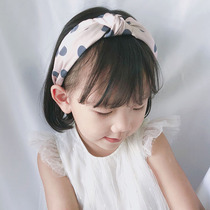 Korean childrens wave point hair hoop wide edge pressure hair small student hair card cute headband Girl princess non-slip headdress