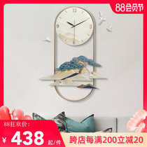 New Chinese style creative living room wall clock Household fashion watch light luxury personality decoration Modern simple clock Chinese style