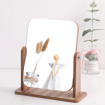 Mirror portable desktop folding mirror dresser mirror student European-style dorm large desktop desk small