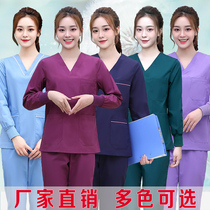 Hand washing clothes operating clothes long-sleeved split suit operating room blue cotton isolation clothes doctor clothes nurse overalls