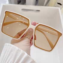  2021 white frame gm sunglasses womens sunscreen sunglasses summer seaside new trend anti-ultraviolet big face thin