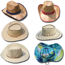 Seaside sunscreen beach hat foldable big line hat childrens travel sun hat sports leisure Cowboy Hat sun hat