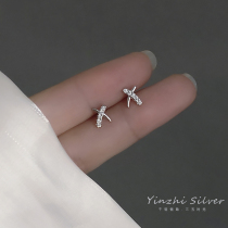 925 sterling silver stud female 2021 summer New Tide niche design sense earrings simple high-end cold wind earrings